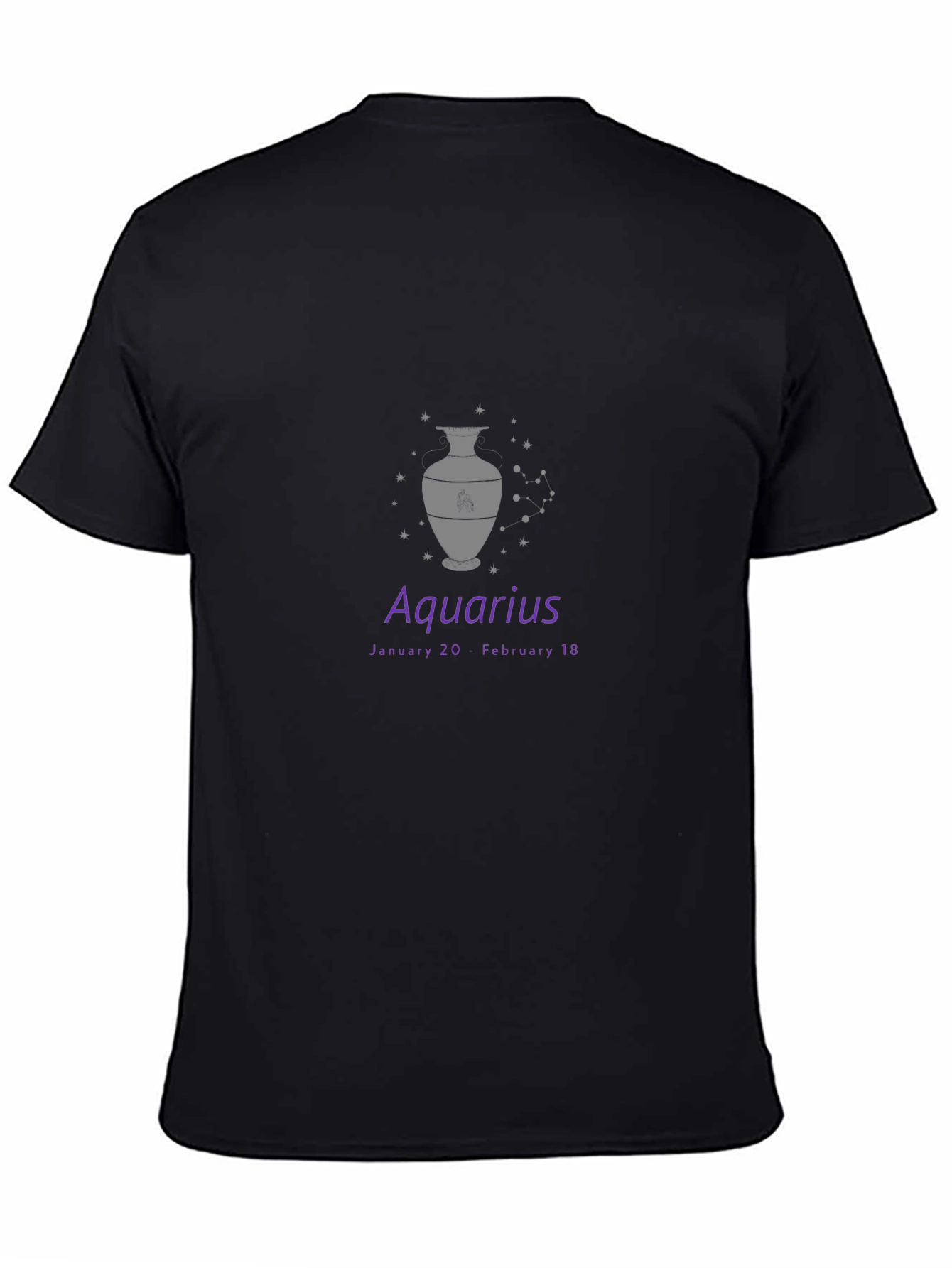 Aquarius Zodiac Black T-Shirt