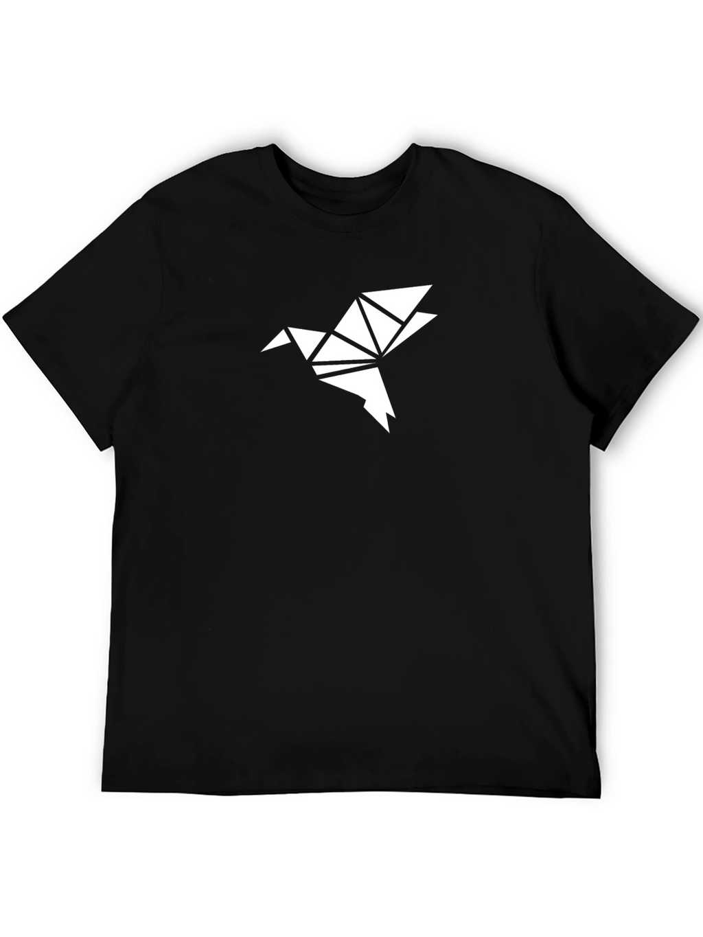 Geometric Origami Bird Tee - Black
