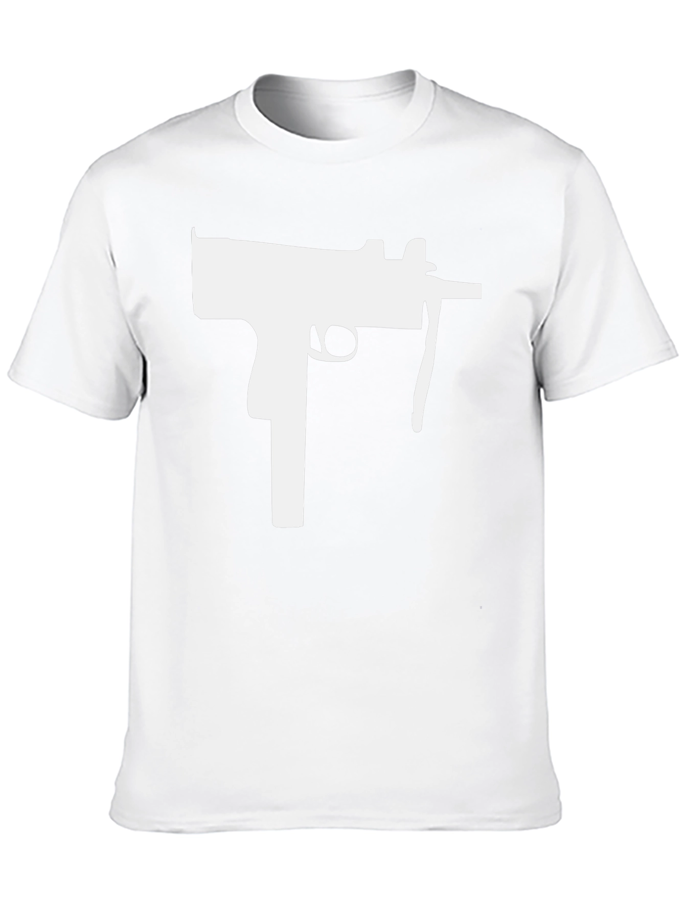 Black T-Shirt with White Gun Graphic