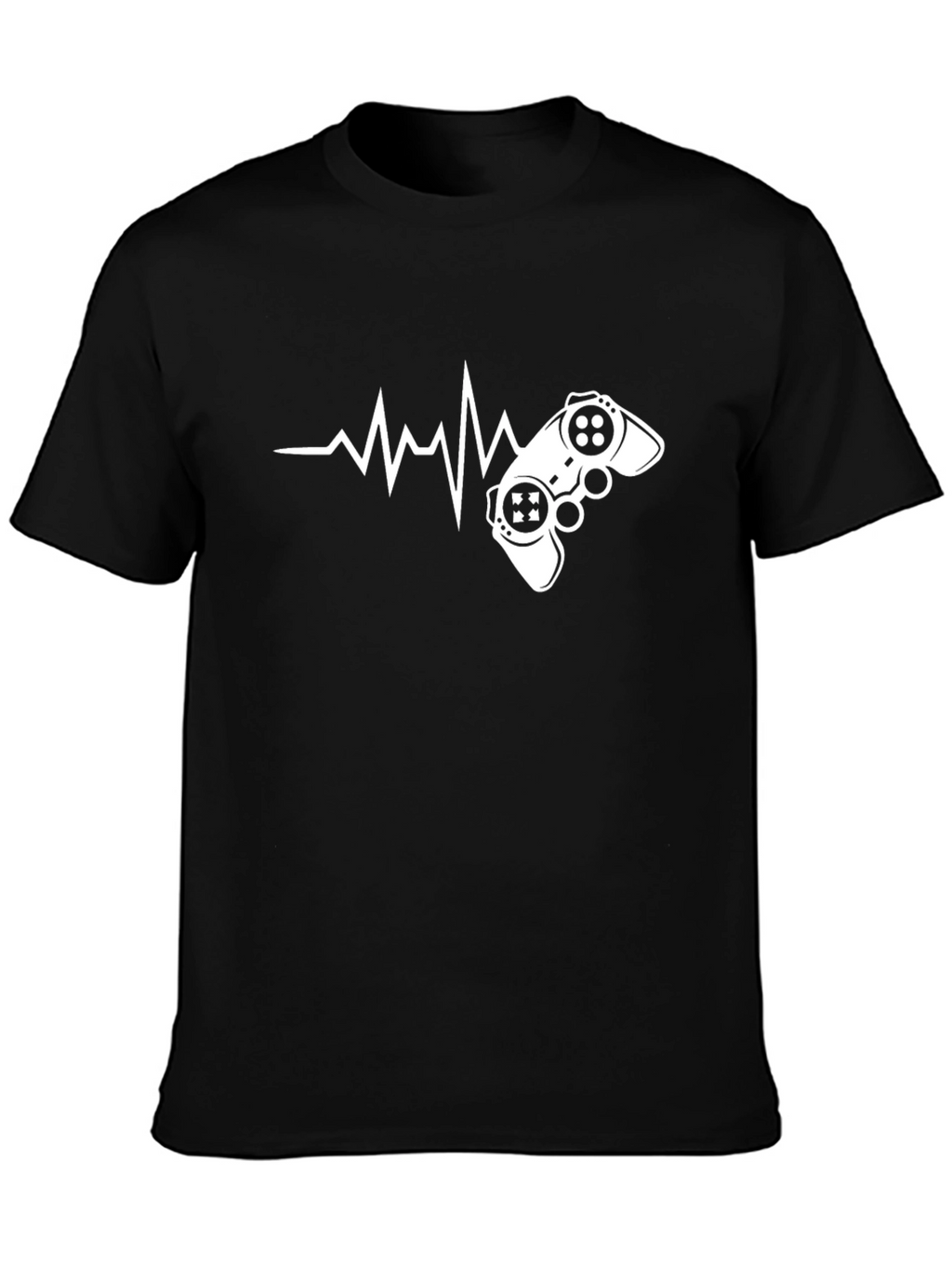 Gamer Heartbeat Graphic T-Shirt - Black