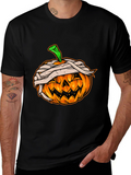 Halloween Pumpkin Mummy Graphic Tee