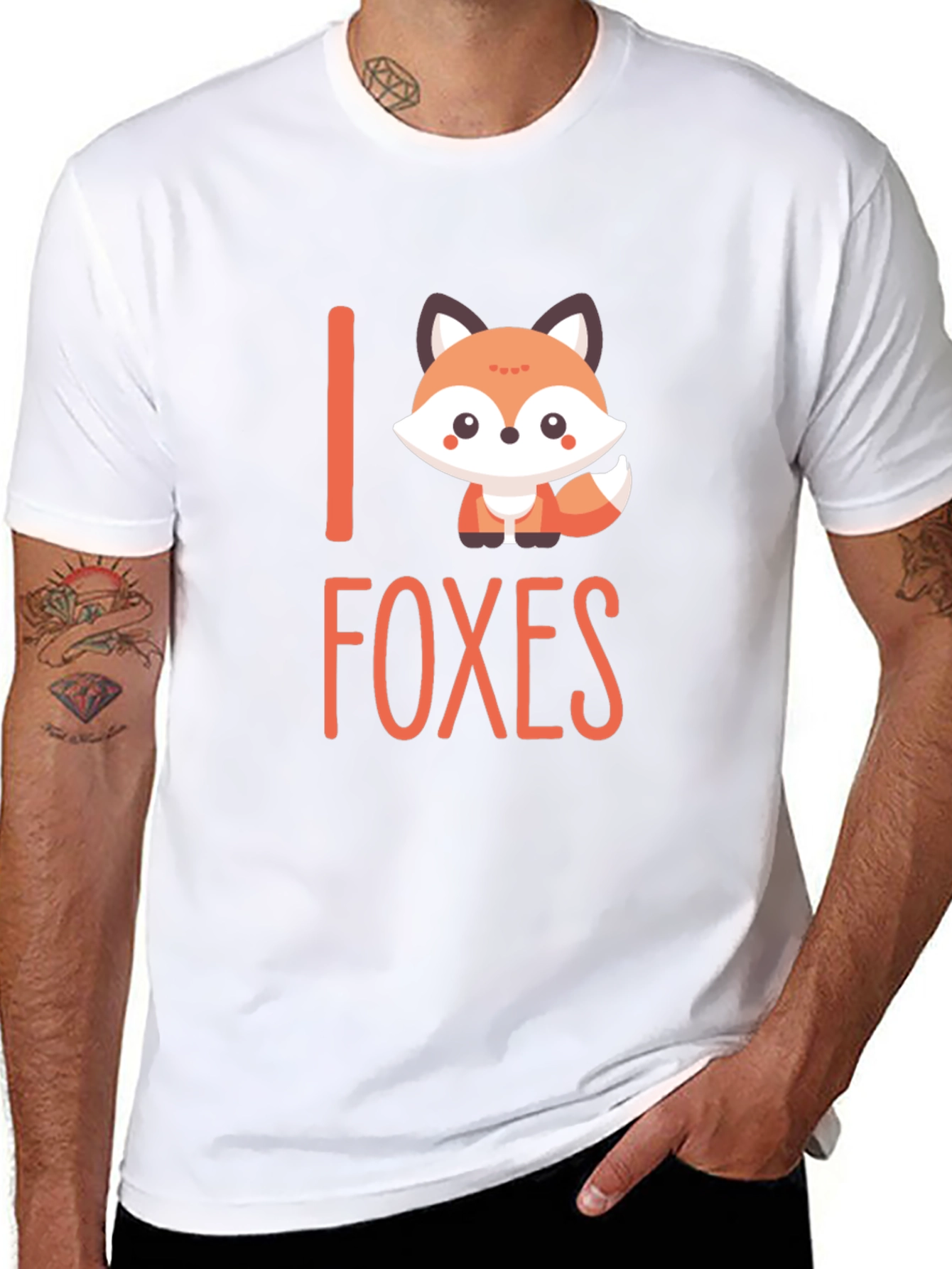 Cute Fox Graphic T-Shirt - I Love Foxes Tee