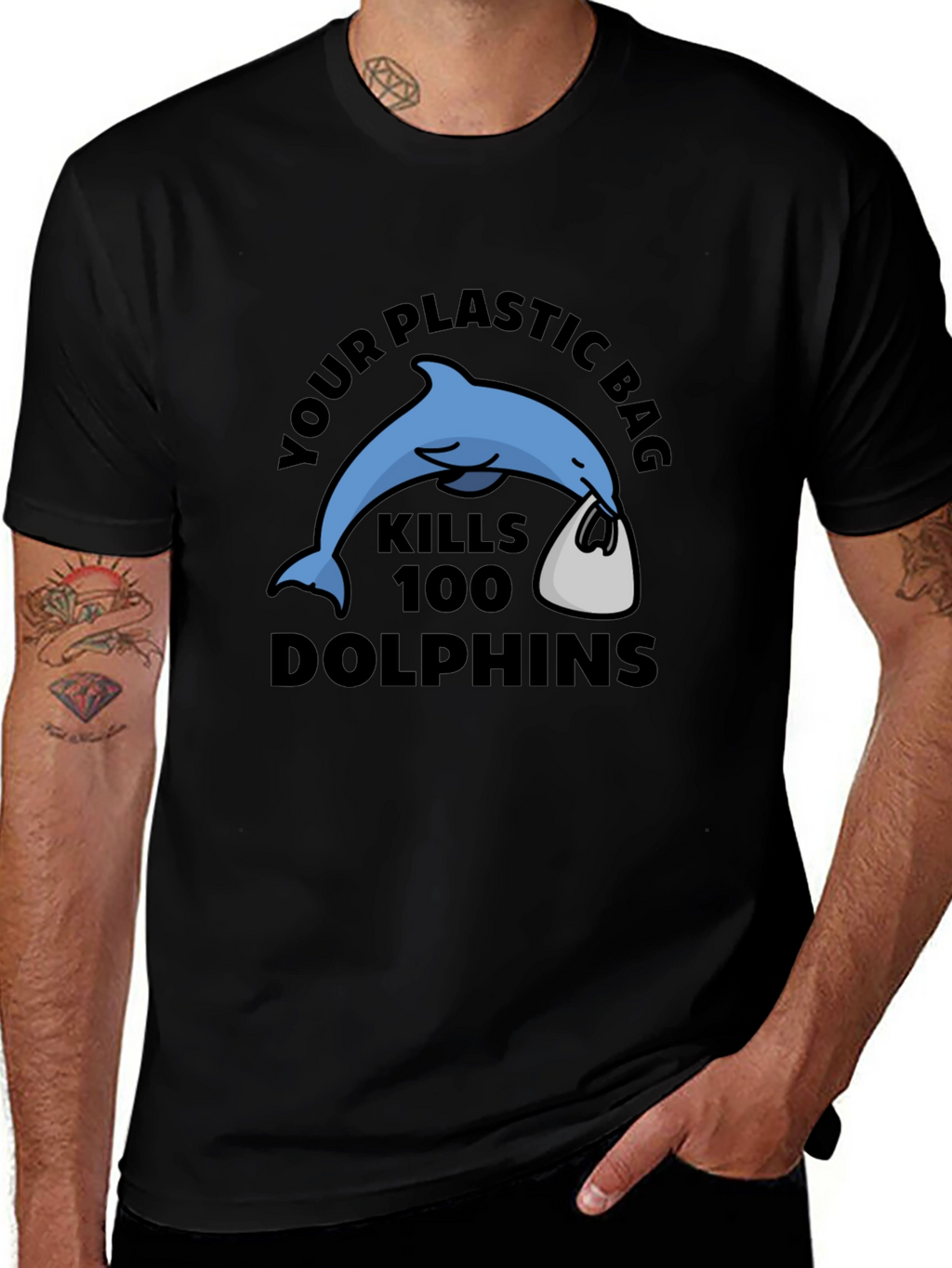Eco-Friendly Dolphin Graphic T-Shirt