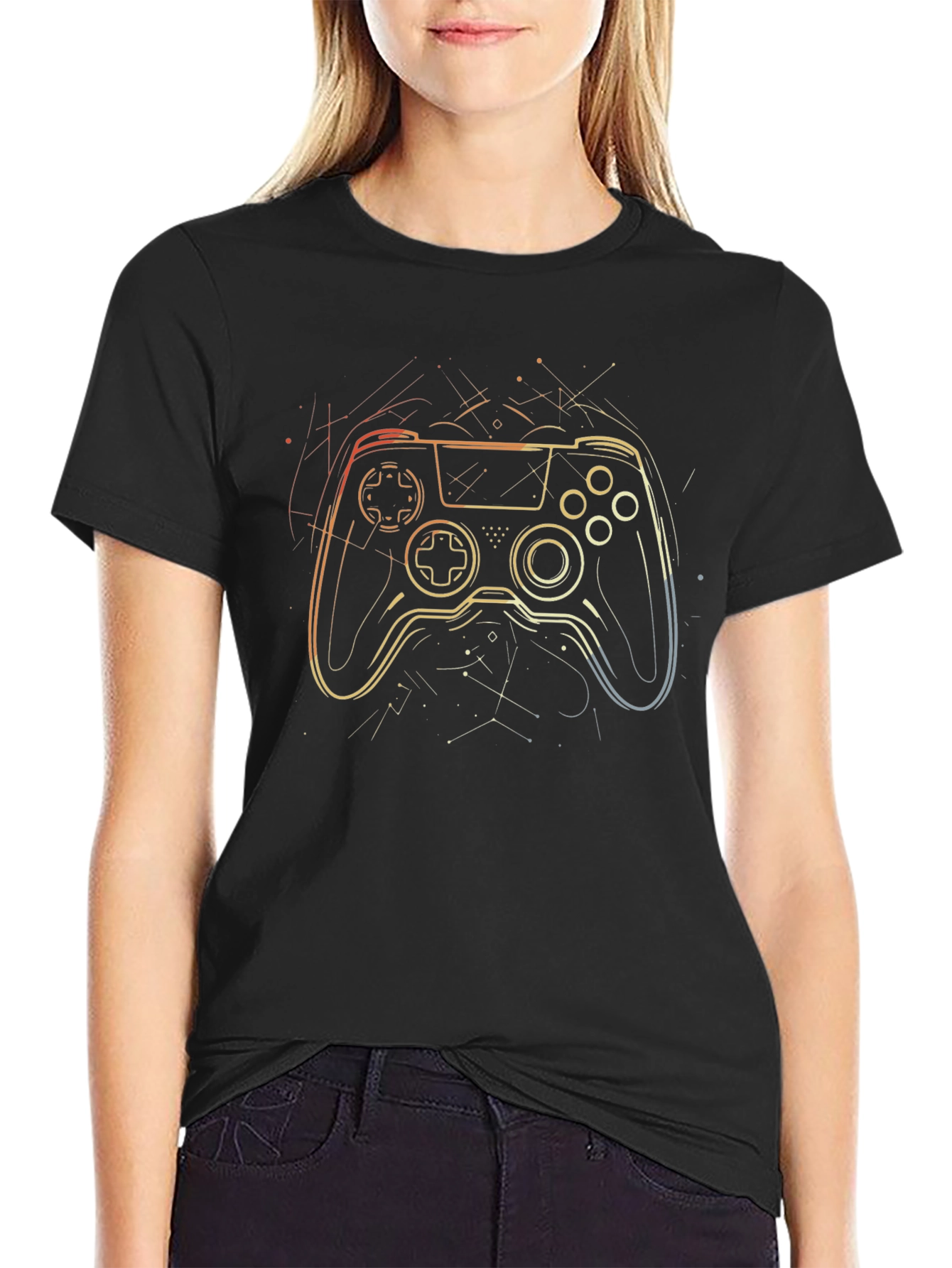 Gaming Controller Graphic Tee - Black Casual Gamer T-Shirt