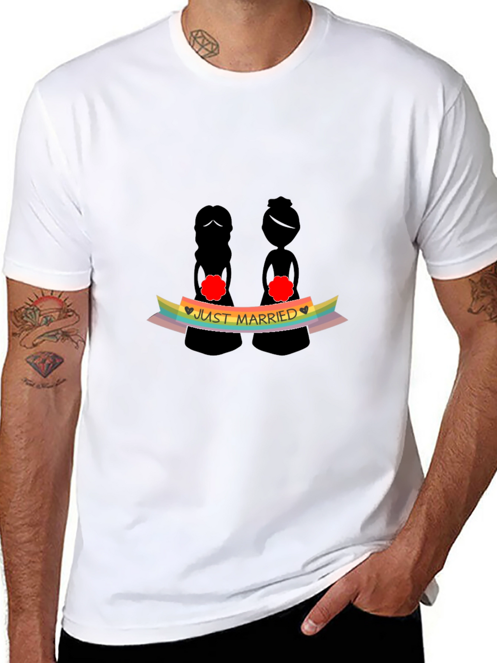 Just Married LGBTQ+ Pride T-Shirt