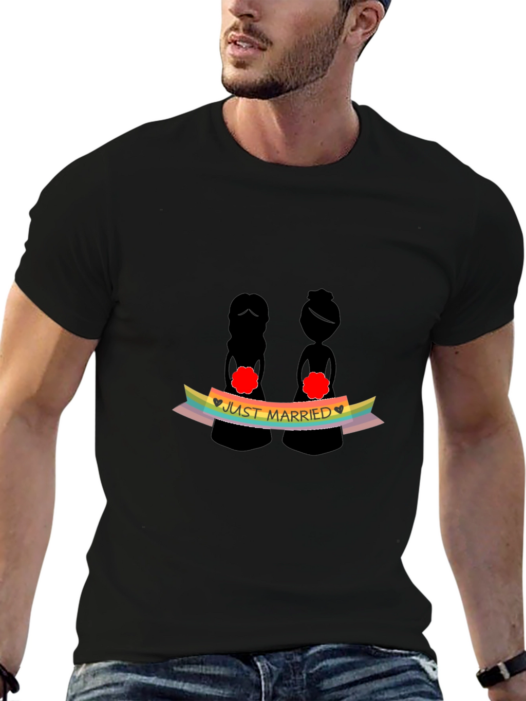 Just Married LGBTQ+ Pride T-Shirt
