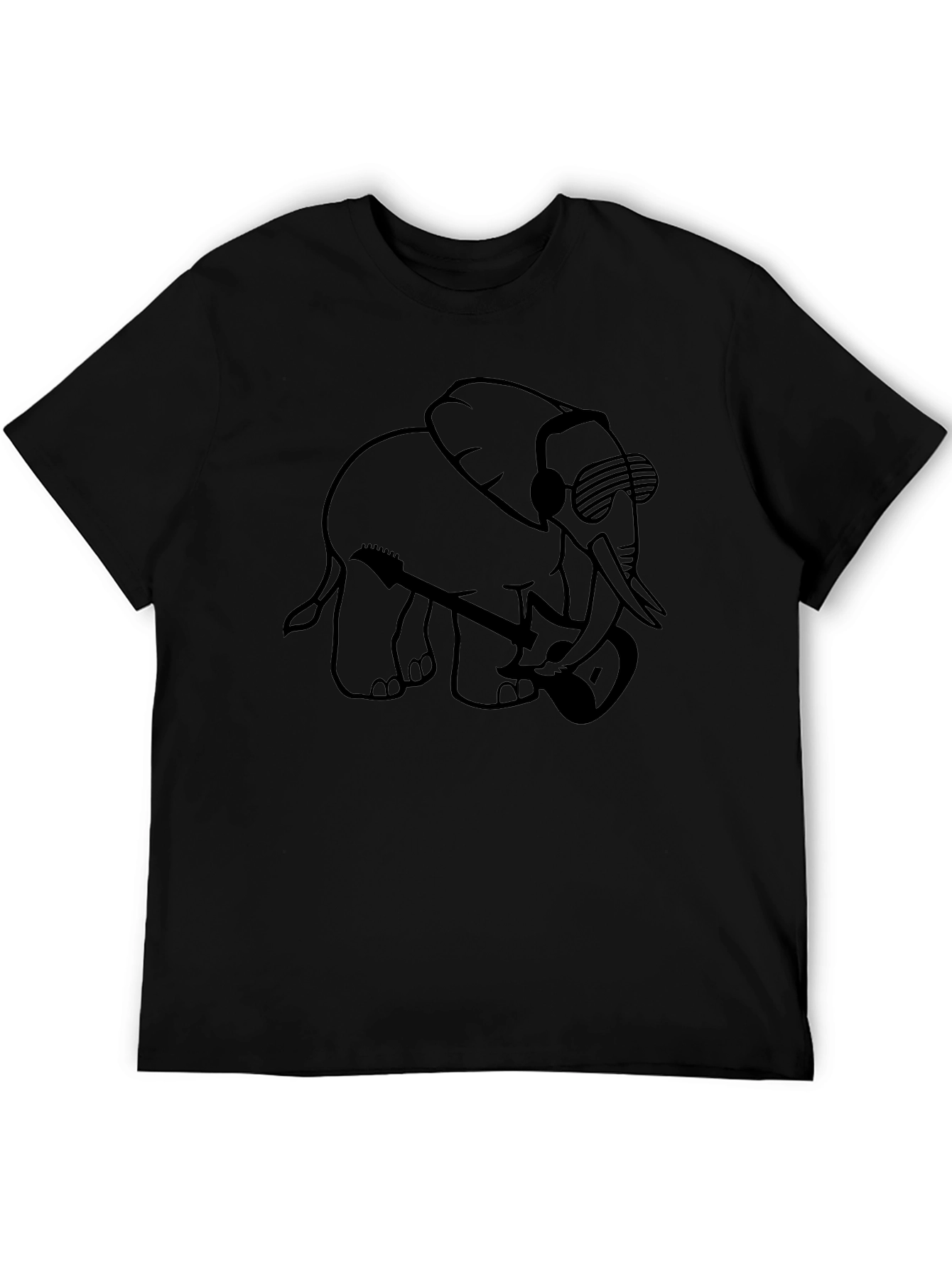 Elephant DJ Black Graphic Tee