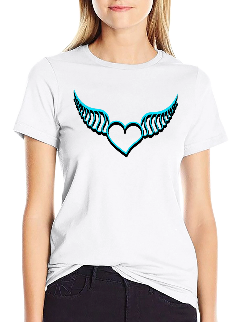 Winged Heart Graphic T-Shirt - Black