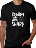 Reading Makes You Sharp T-Shirt - Black Cotton Tee