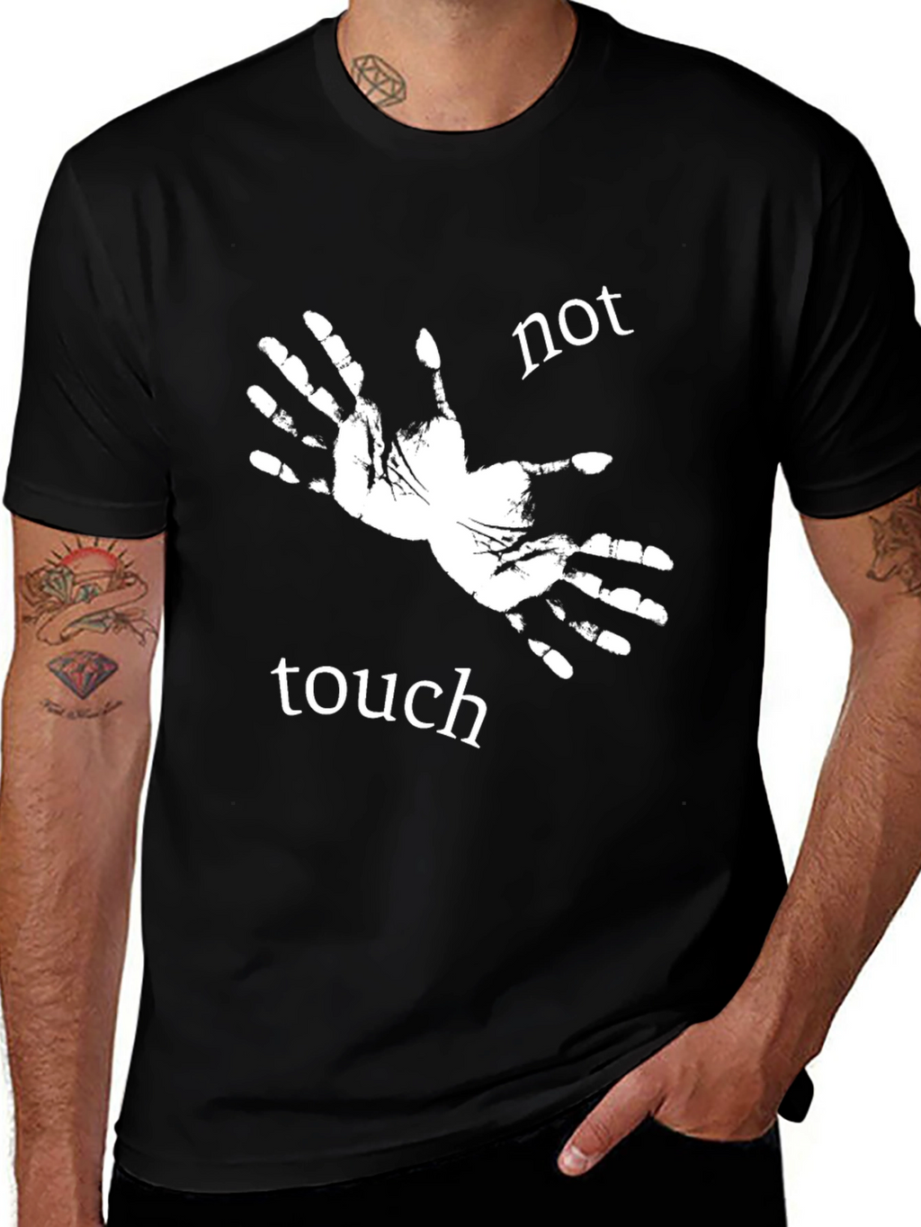 Not Touch Tee - Novelty Graphic Print T-Shirt