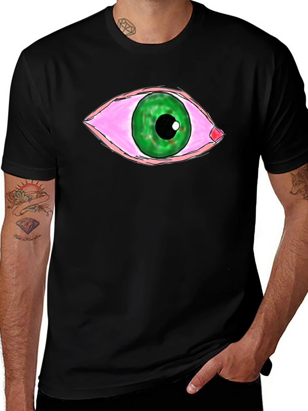 Stoned Eye Graphic T-Shirt - Unisex Black Tee
