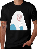 Black T-Shirt with Cartoon Aristocrat Design