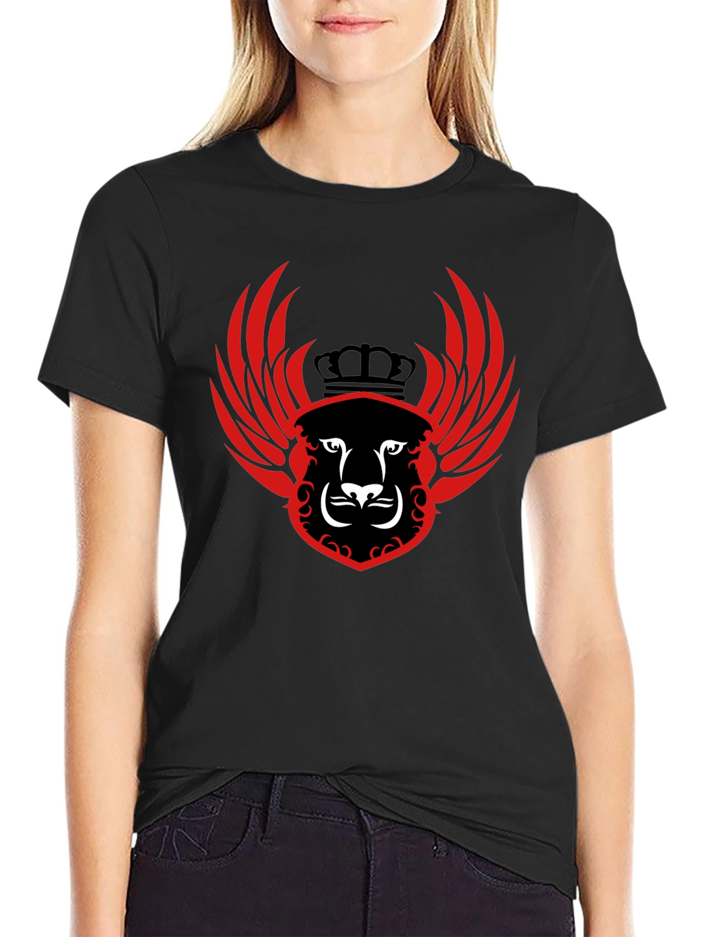 Winged Lion Crest Black T-Shirt