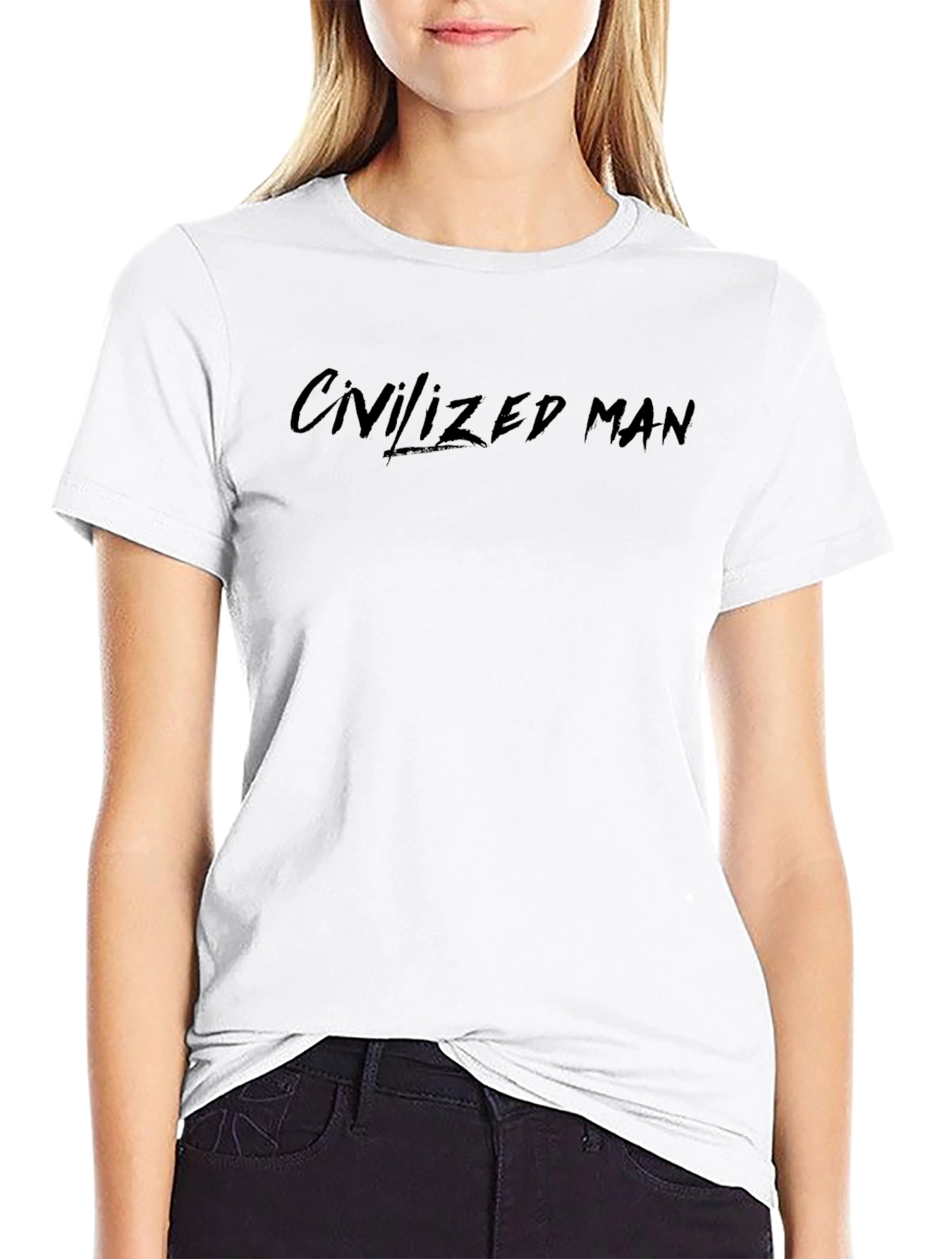 Civilized Man Black Graphic Tee - Casual Style