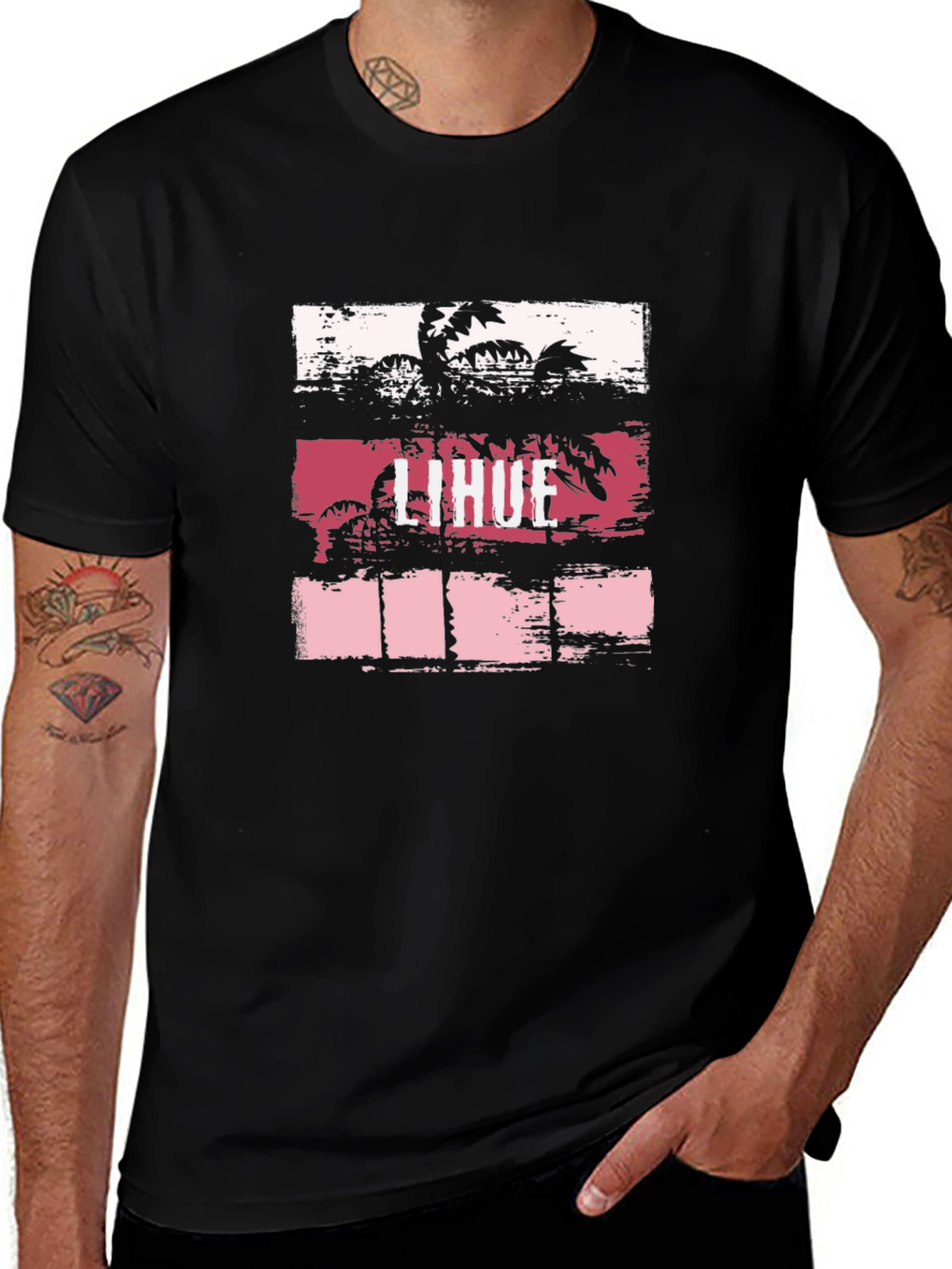 Lihue Palm Graphic Black T-Shirt