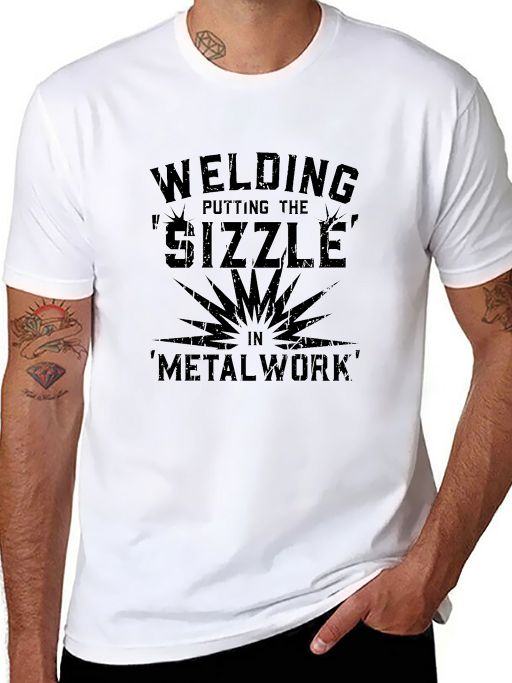 Welding Sizzle Metalwork Black T-Shirt