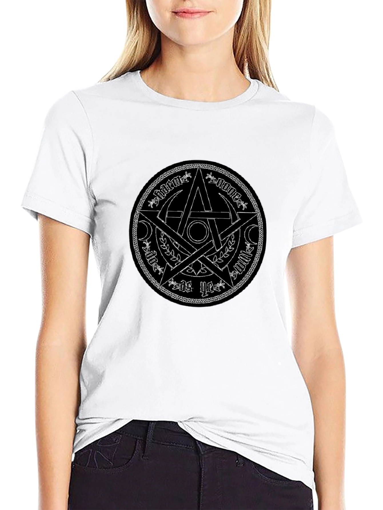 Mystic Star Graphic Tee - Black Cotton Shirt