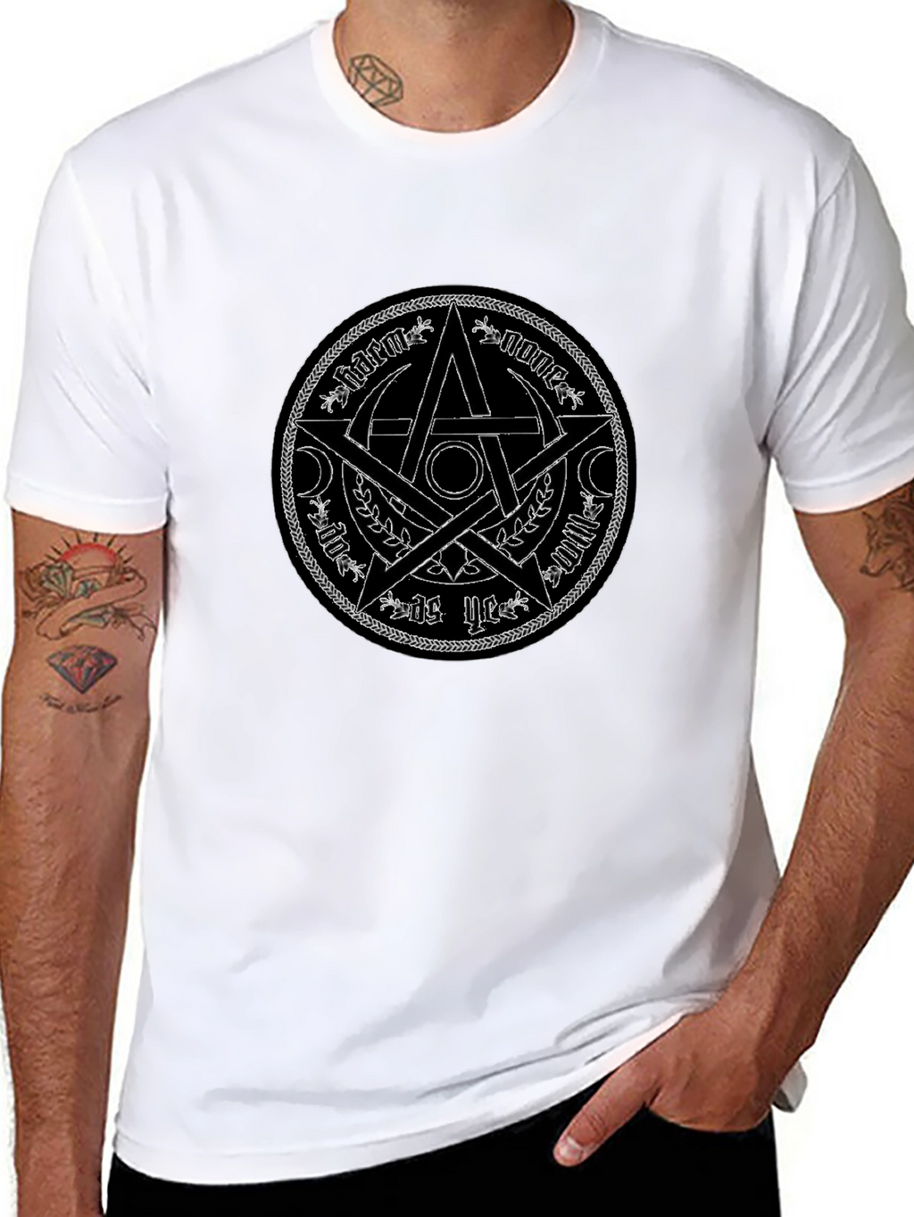 Mystic Star Graphic Tee - Black Cotton Shirt