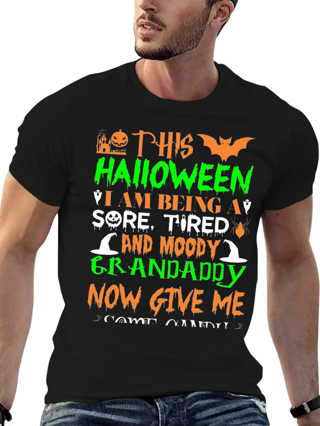 Halloween Grandaddy T-Shirt - Sore Tired & Moody!