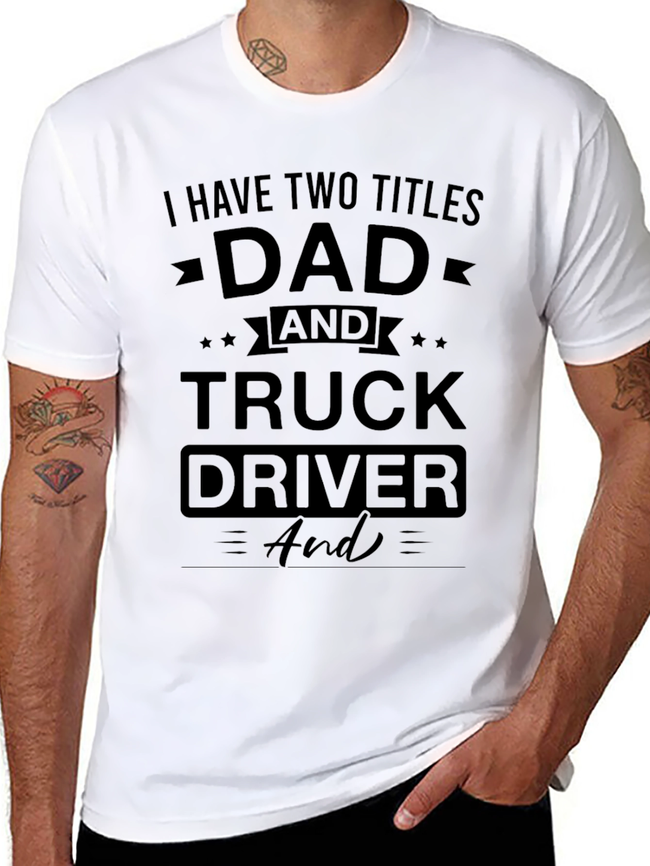 Dad & Truck Driver Black Graphic T-Shirt
