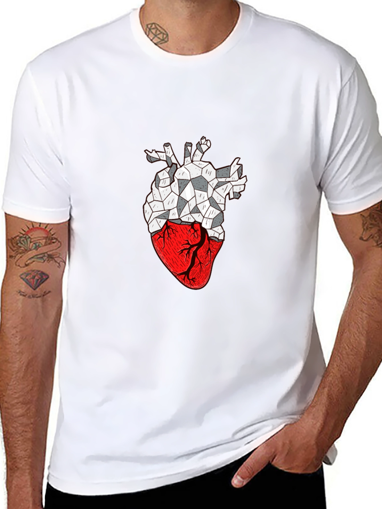Geometric Heart Graphic T-Shirt