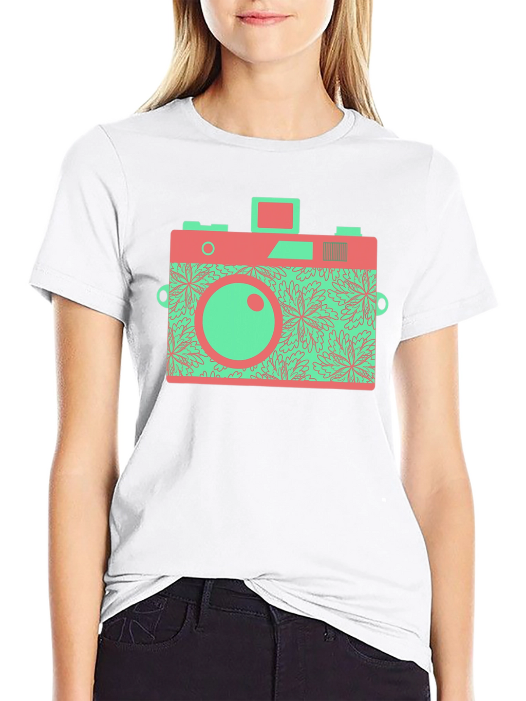 Retro Camera Graphic T-Shirt - Black