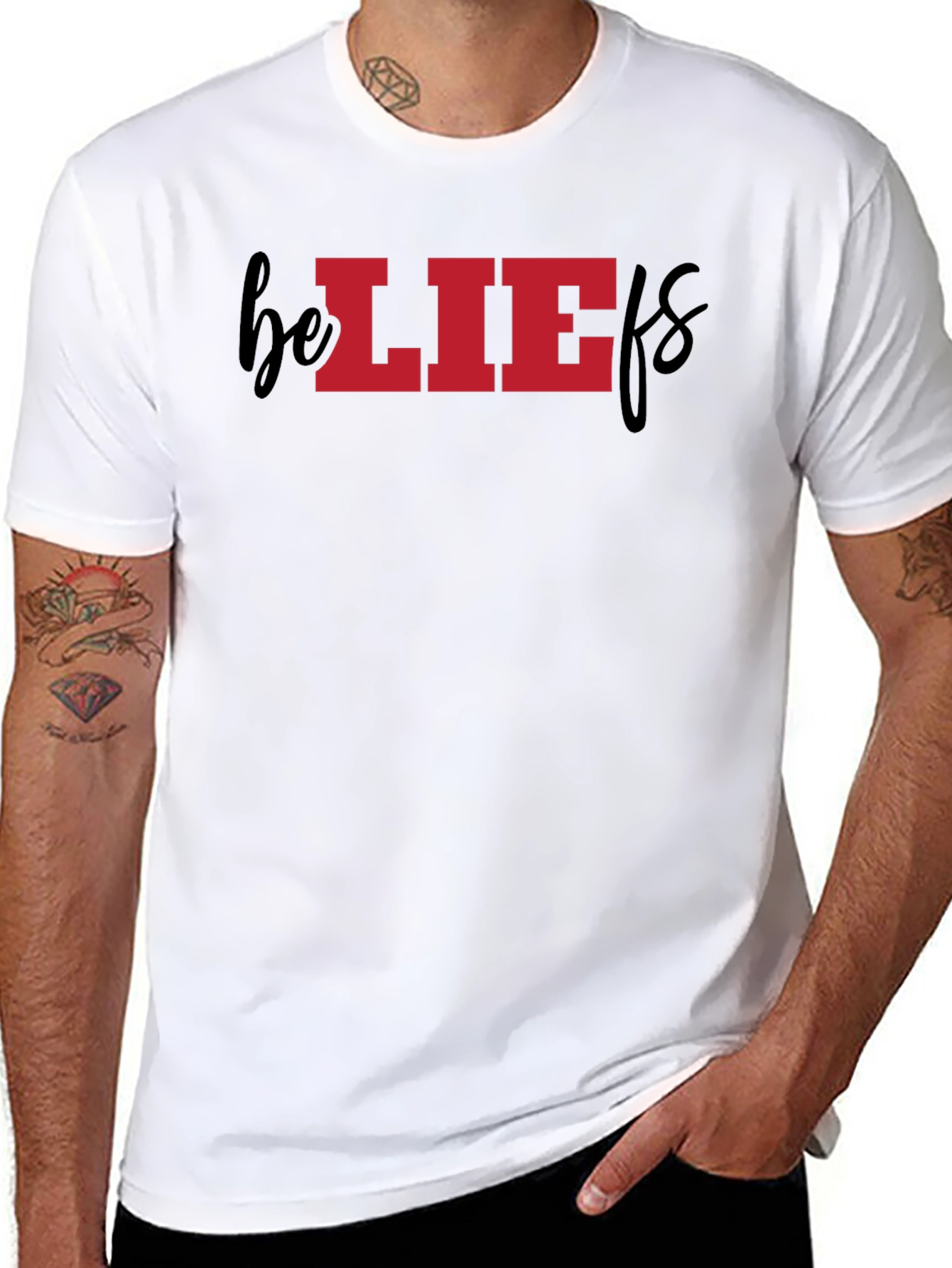 Beliefs Graphic Tee - Red/Black Cotton Blend