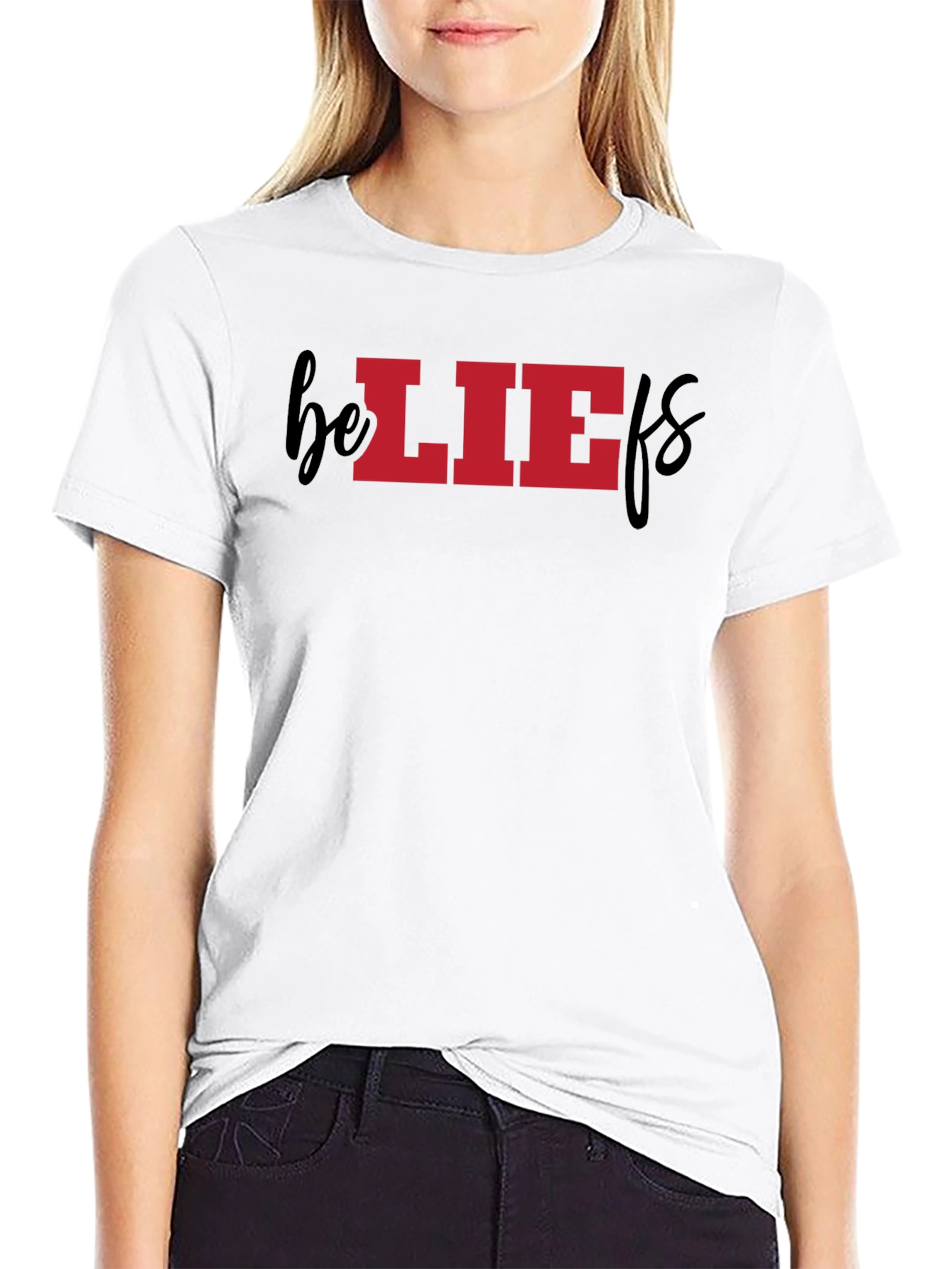 Beliefs Graphic Tee - Red/Black Cotton Blend