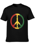 Rasta Peace Sign Black T-Shirt