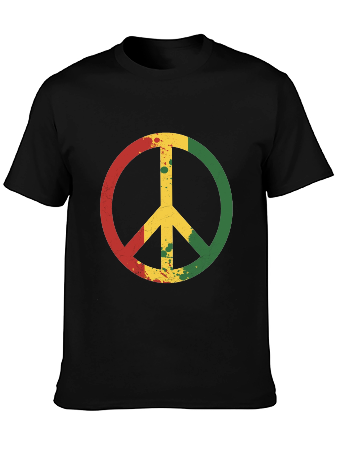 Rasta Peace Sign Black T-Shirt