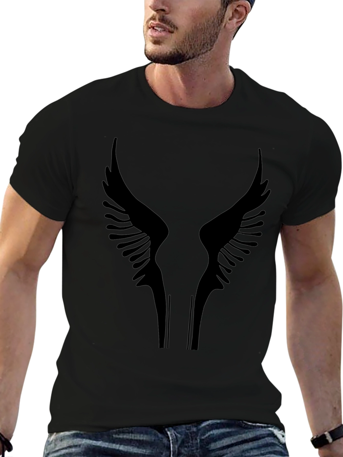 Black Wings Graphic Tee - Stylish Mens T-Shirt