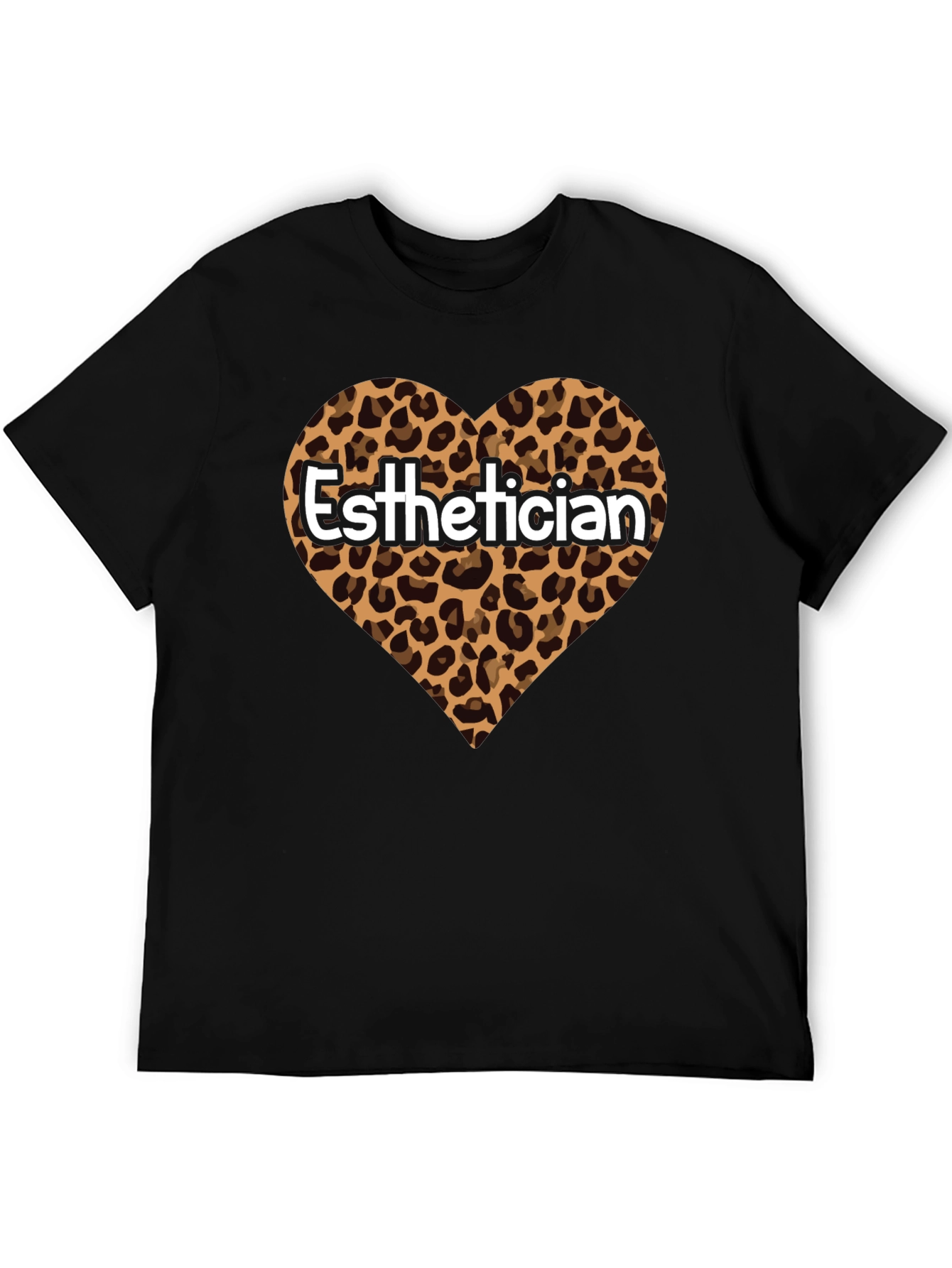 Esthetician Leopard Heart Graphic Tee