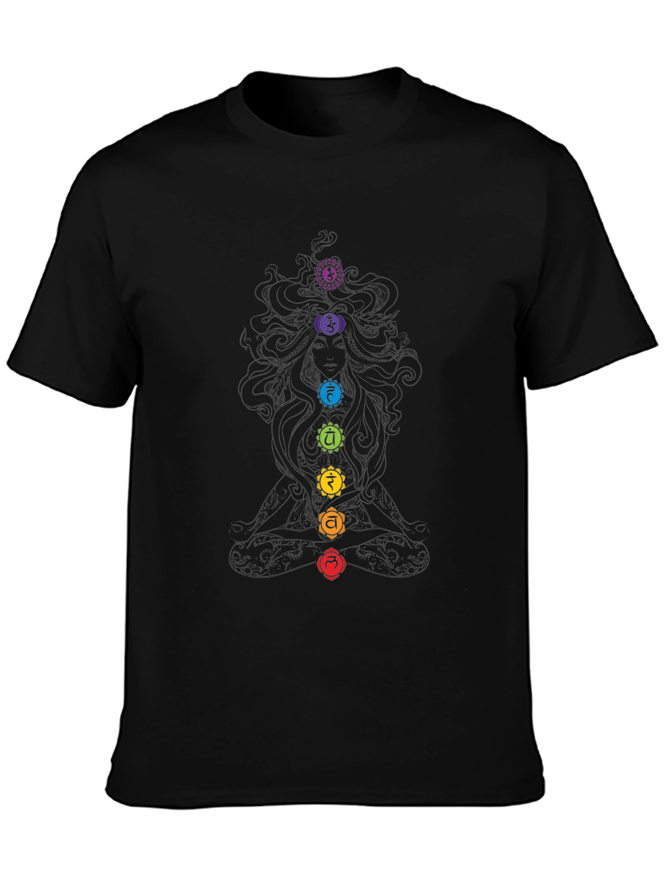 Chakra Symbol Black Graphic Tee