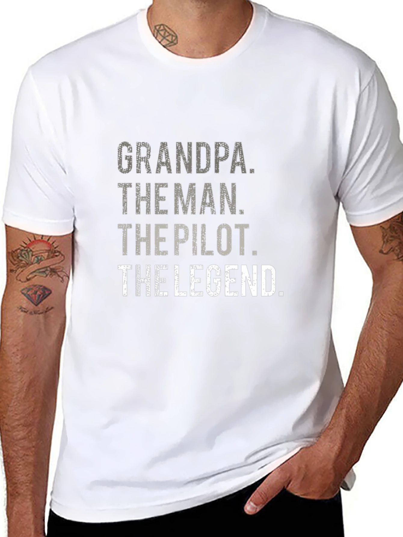 Grandpa Pilot Legend Black Graphic Tee