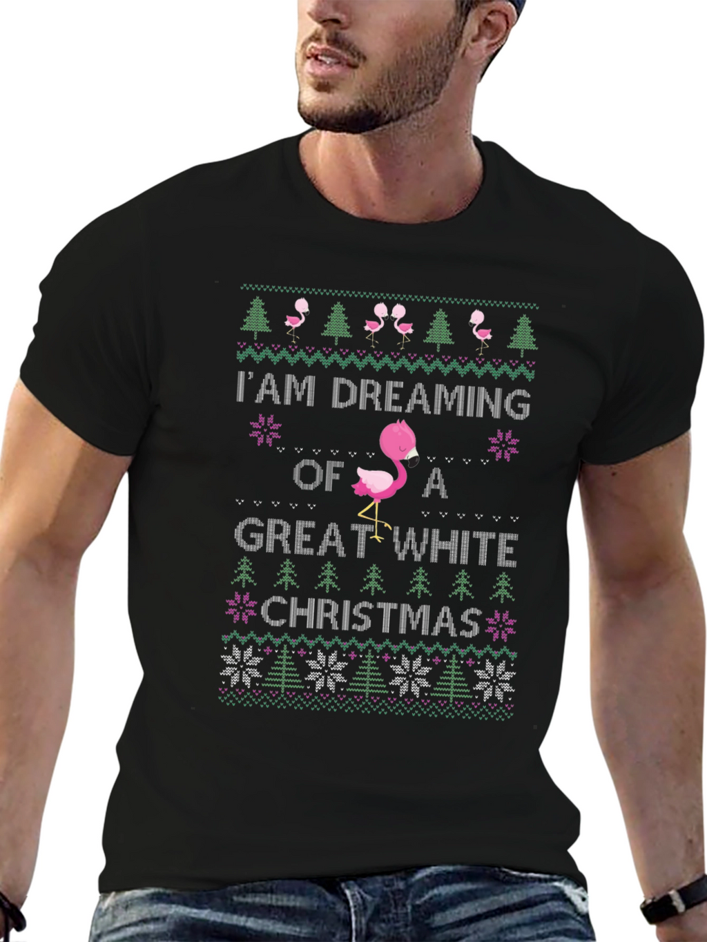 Flamingo Great White Christmas T-Shirt