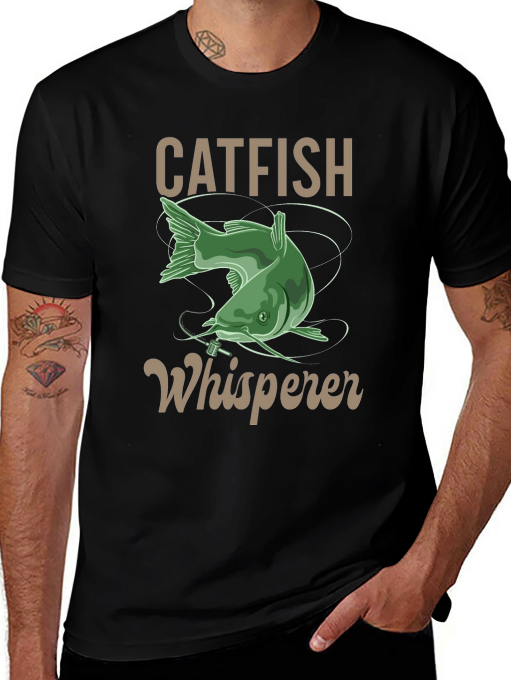 Catfish Whisperer Graphic T-Shirt - Fishing Lover Gift