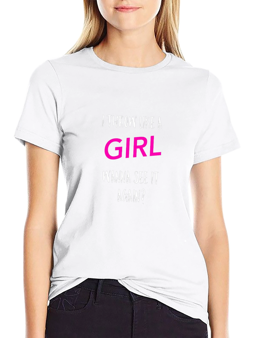 I Throw Like A Girl T-Shirt Funny Slogan Tee