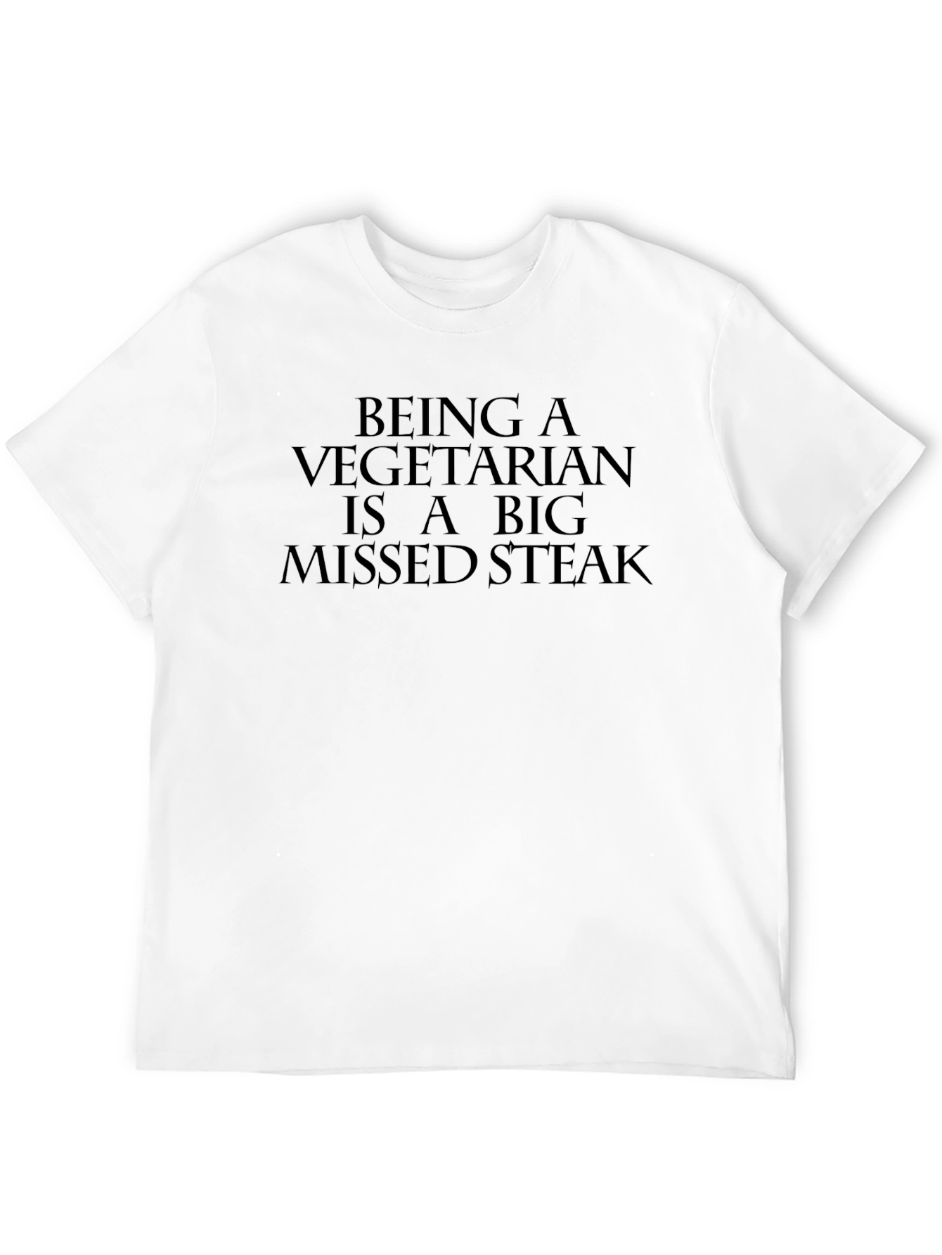 Vegetarian Missed Steak Graphic Tee - Black