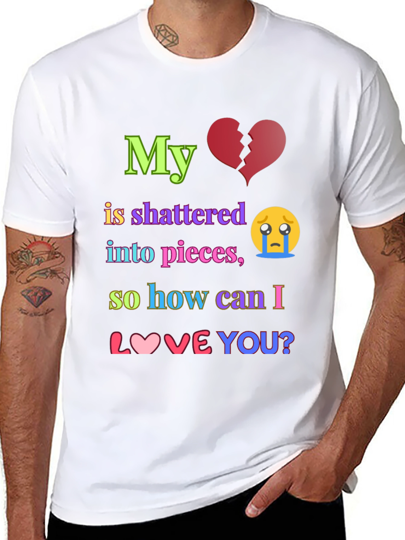 Shattered Heart Graphic T-Shirt - Express Your Emotions