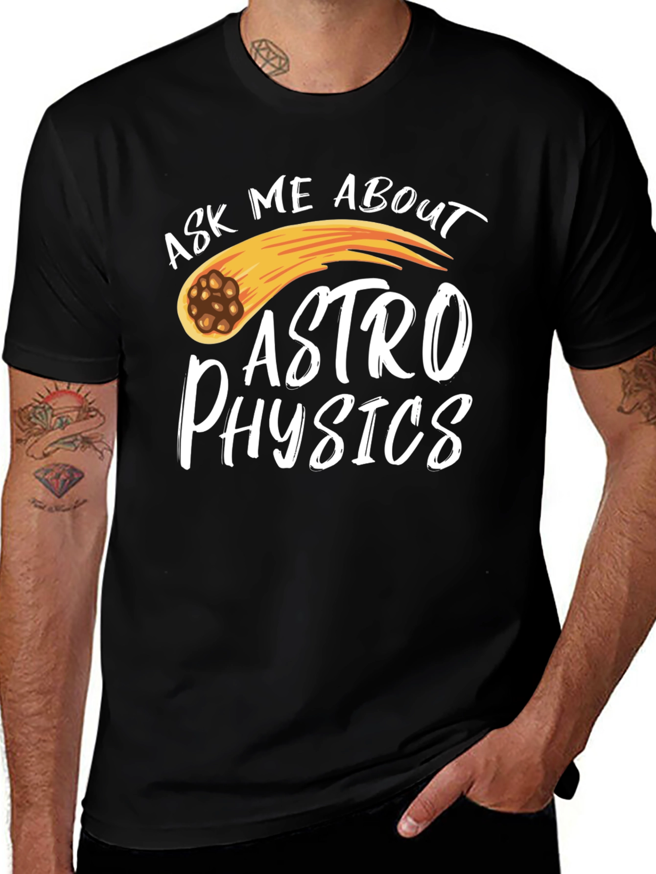 Ask Me About Astrophysics Black T-Shirt