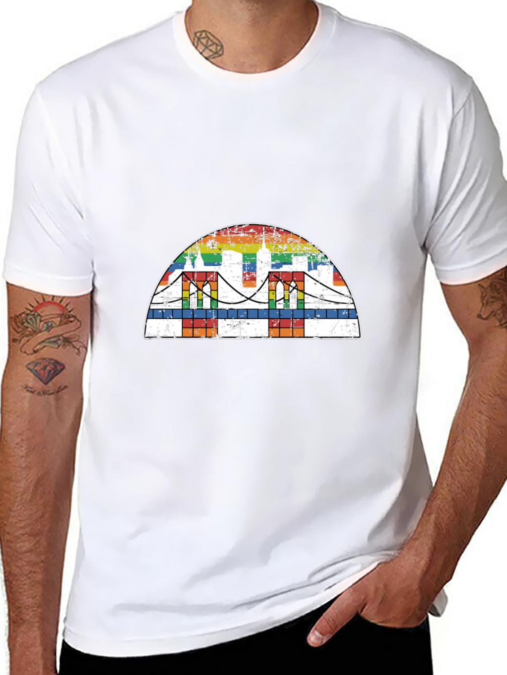 Rainbow Bridge Graphic Tee - Black