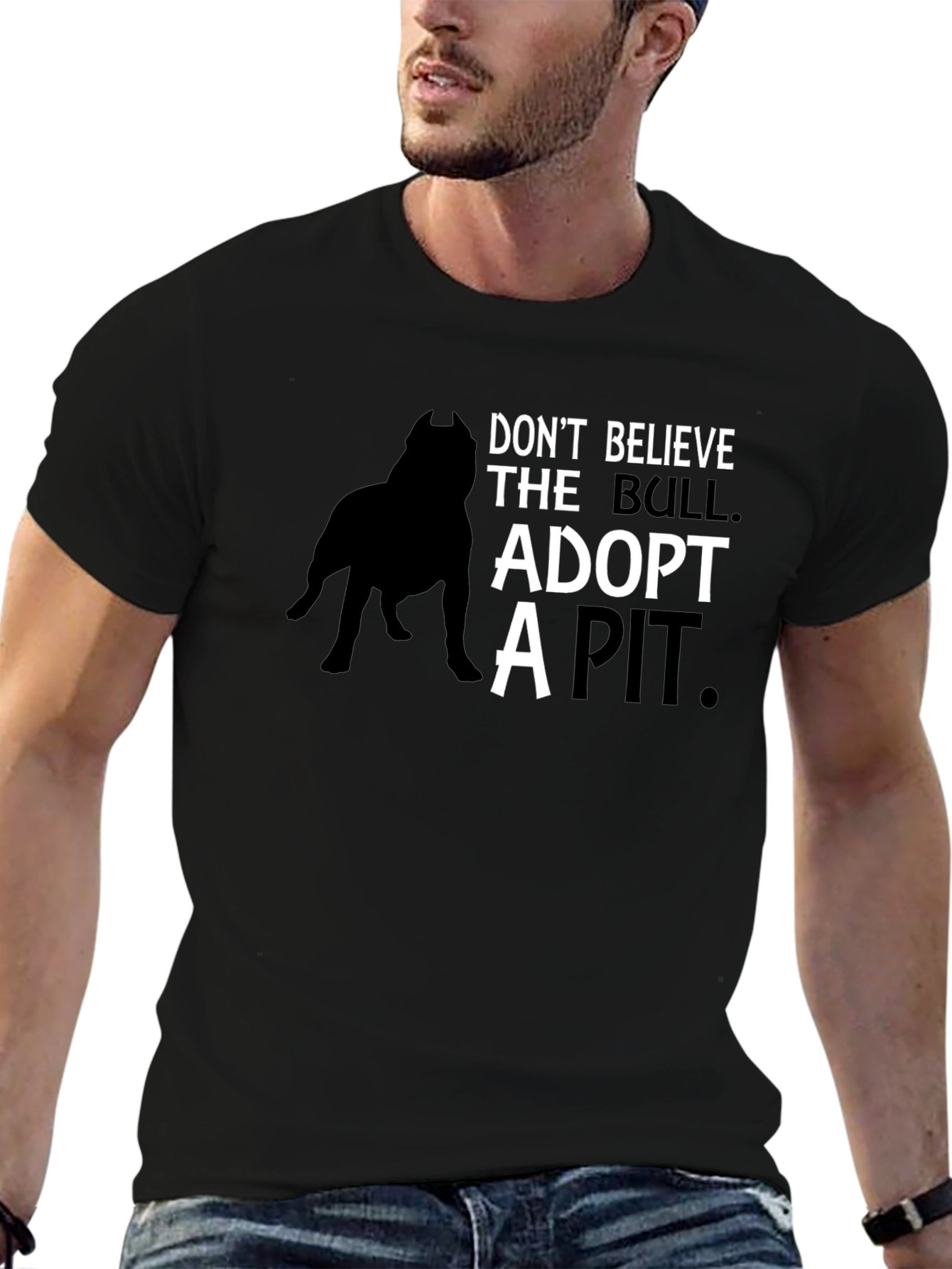 Adopt a Pit Bull T-Shirt - Black