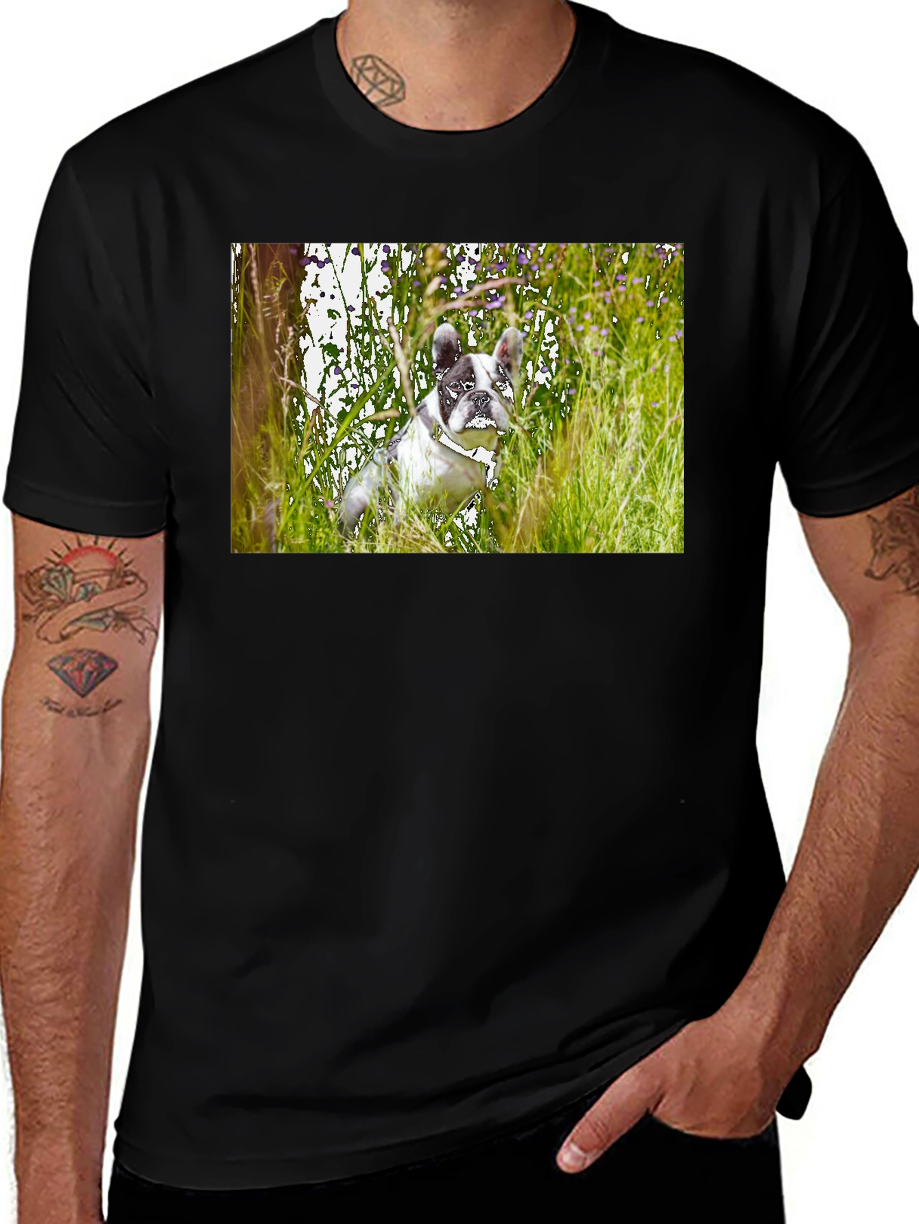 Dog T-Shirt - Black Short Sleeve Graphic Tee