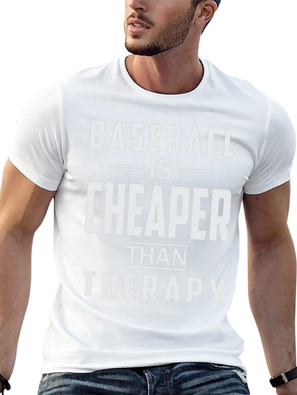 Baseball is Cheaper Than Therapy Funny T-Shirt