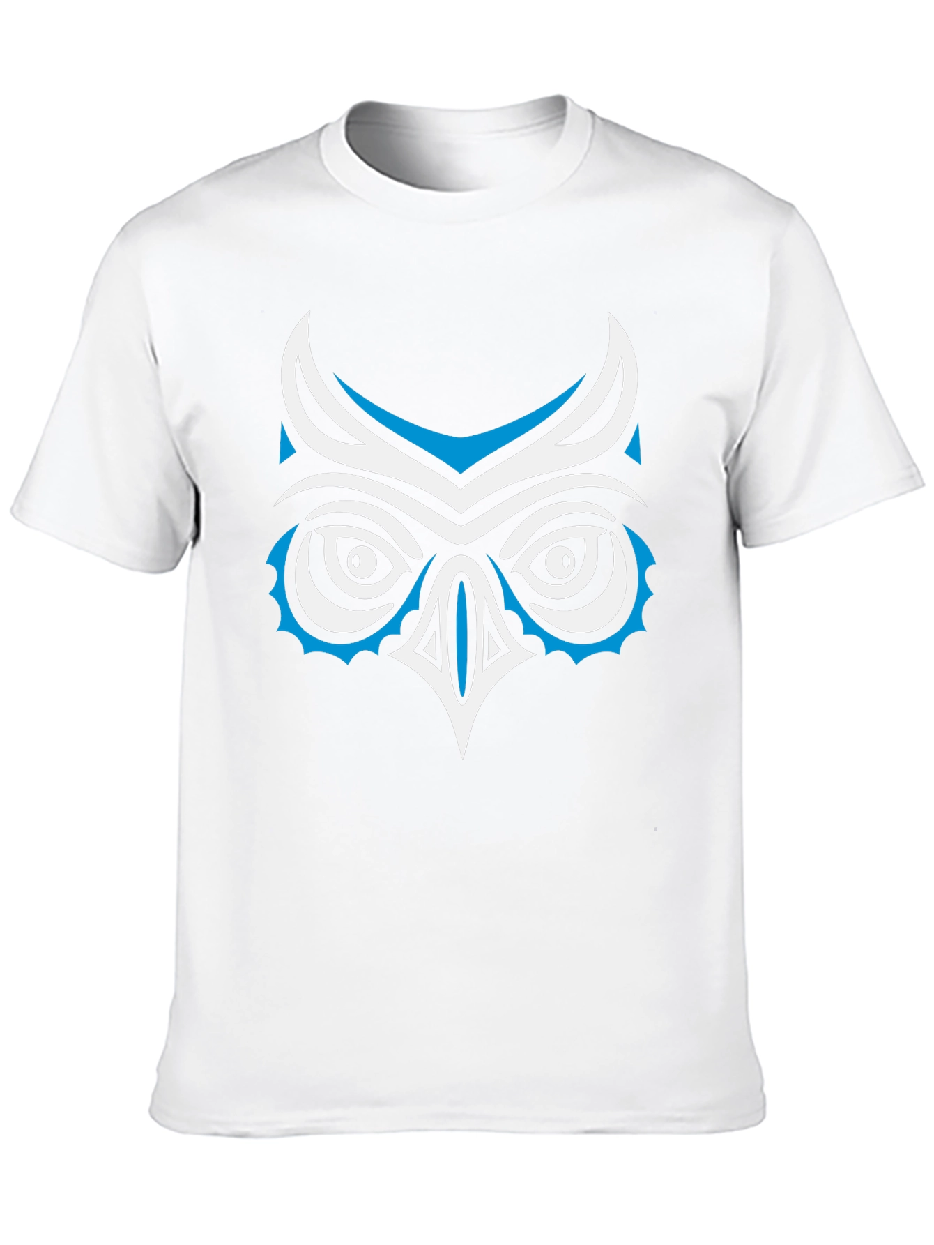 Stylized Owl Graphic Print Black T-Shirt