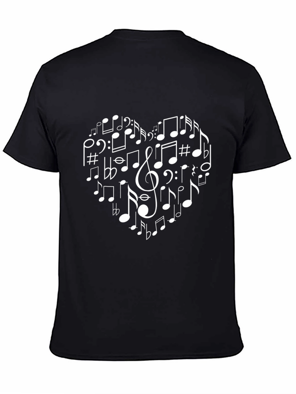 Musical Heart T-Shirt - Black Cotton Tee