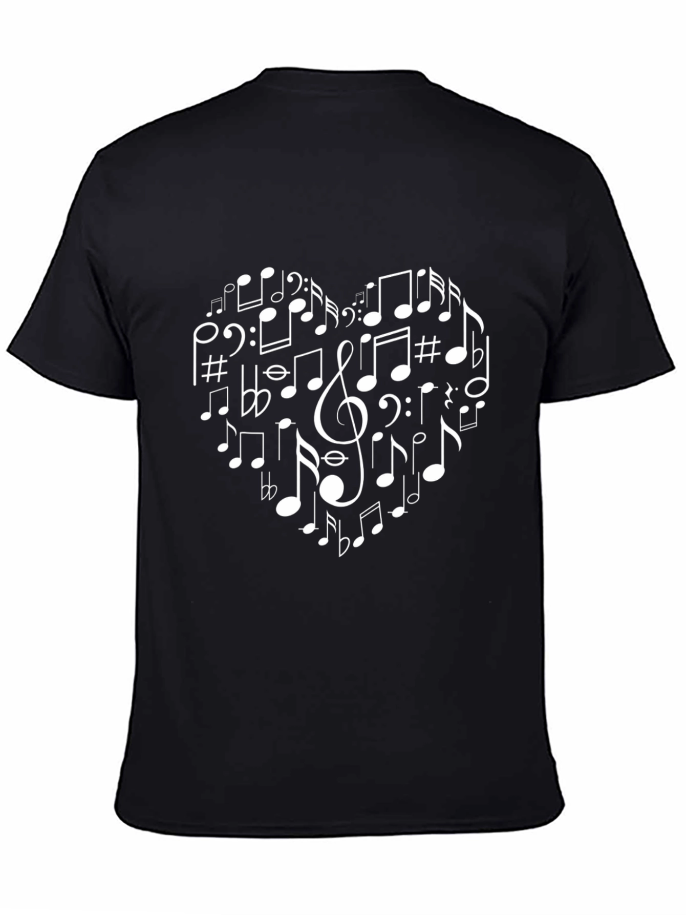 Musical Heart T-Shirt - Black Cotton Tee