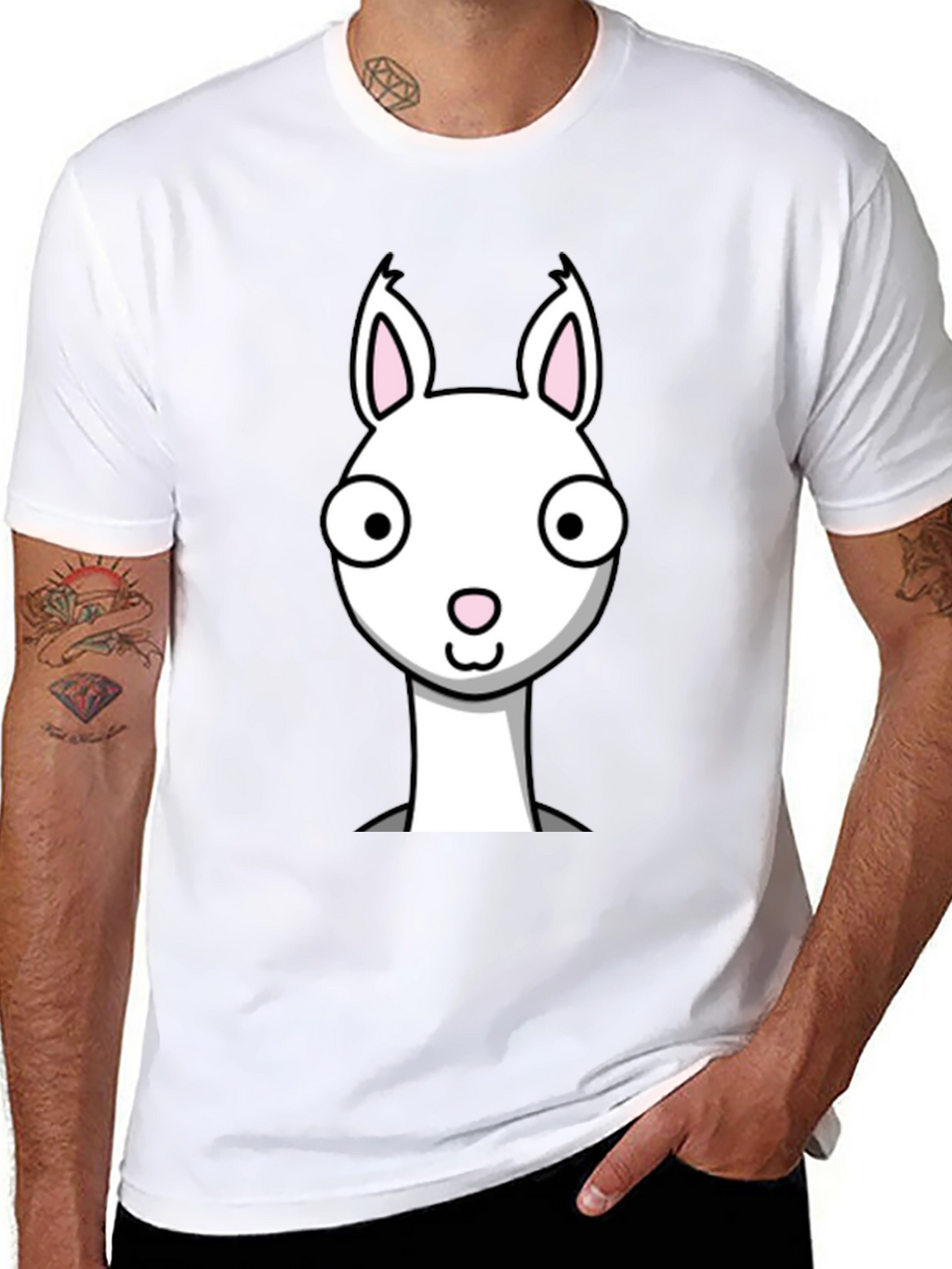 Funny Llama Graphic Tee - Black Cotton T-Shirt