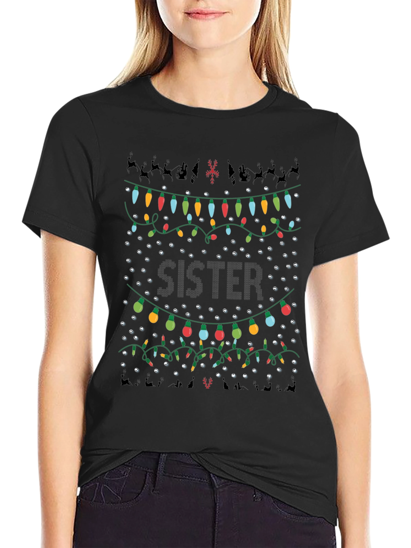 Sister Christmas Lights T-Shirt