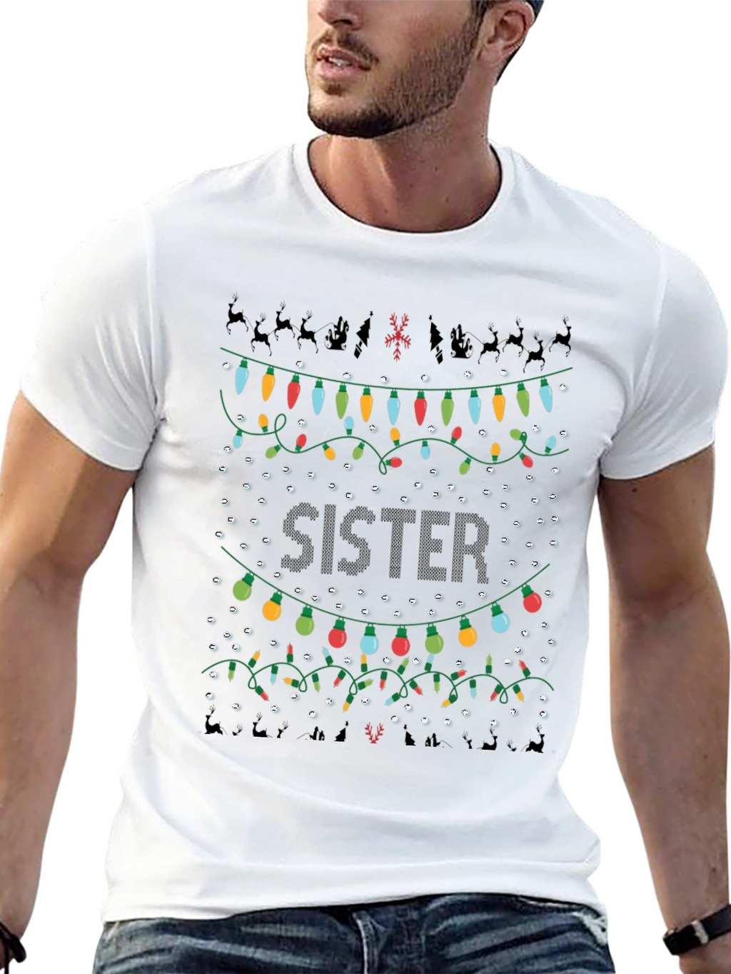Sister Christmas Lights T-Shirt